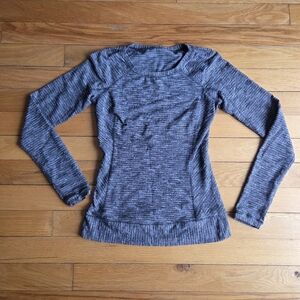 lululemon athletica Charcoal Long Sleeve Race Your Pace Top 6